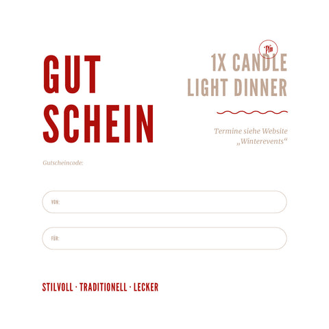 GUTSCHEIN 1x Candlelight Dinner